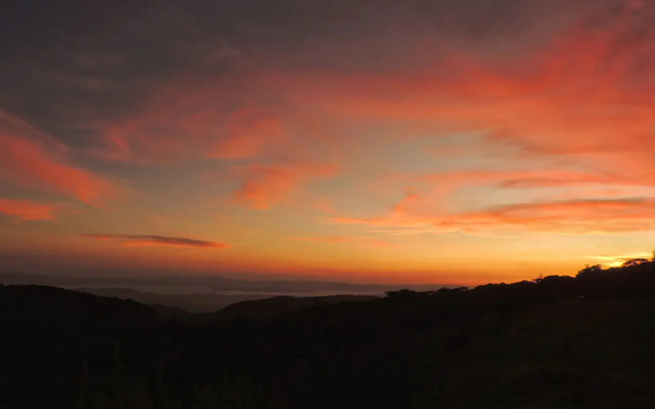 Couché de soleil depuis Monteverde au Costa Rica