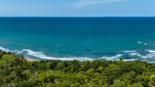 Vue sur l'océan tortuguero première étape du camino de costa rica