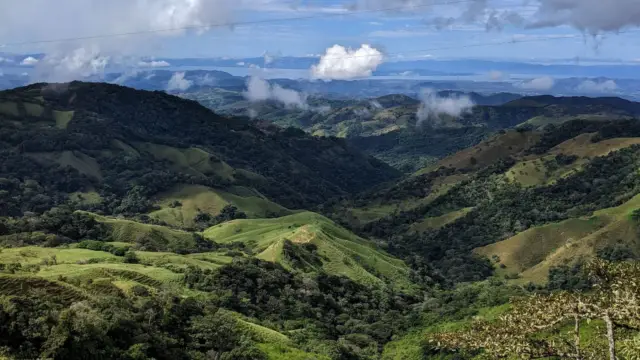 Vue du golfe de Nicoya sur la côte Pacifique depuis les hauteurs de Monteverde au Costa Rica