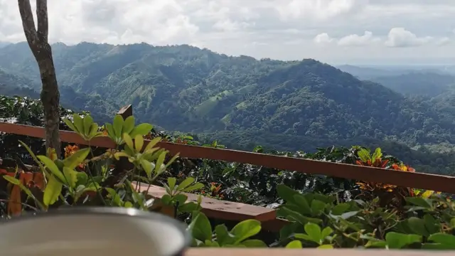 Vue sur la baie de Manuel Antonio depuis le Santa Juana Lodge